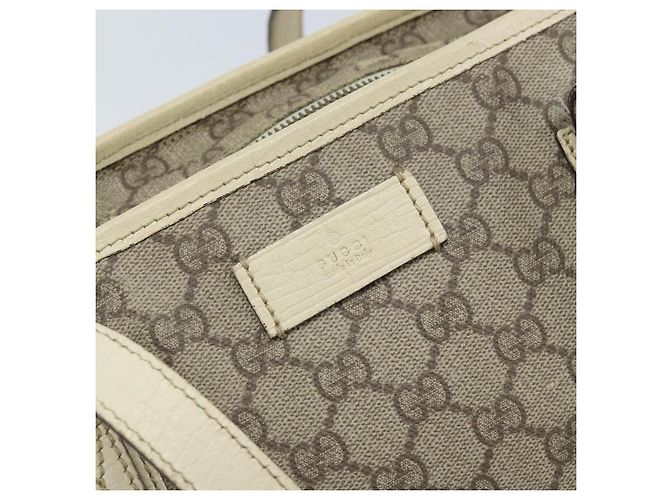 Gucci Borsa Tote GG Supreme in PVC beige argento 181086 Auth bs33438 - vista 17