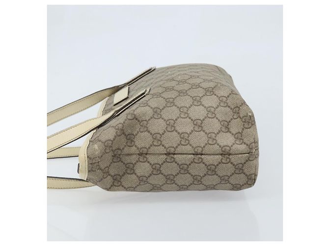 Gucci Borsa Tote GG Supreme in PVC beige argento 181086 Auth bs33438 - vista 4