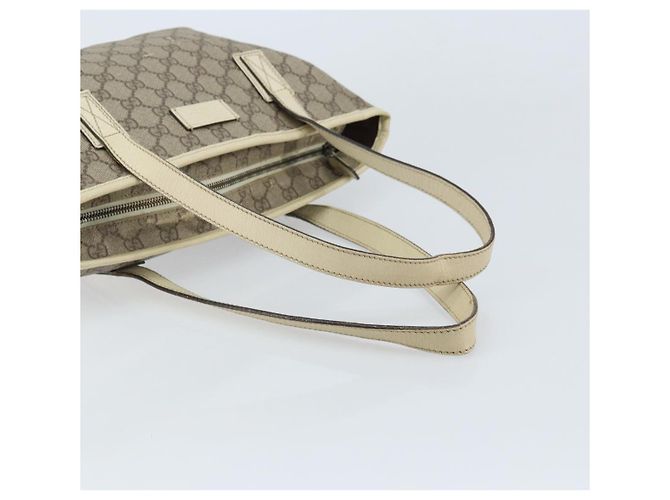 Gucci Borsa Tote GG Supreme in PVC beige argento 181086 Auth bs33438 - vista 7