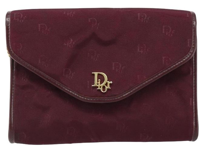 Borsa a Spalla con Catena Christian Dior Nylon Bordeaux Oro Auth ep13566 D'oro Bordò - vista 13