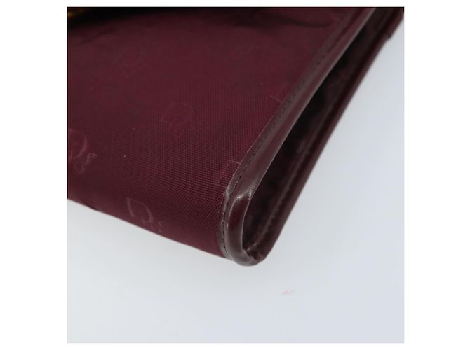 Borsa a Spalla con Catena Christian Dior Nylon Bordeaux Oro Auth ep13566 D'oro Bordò - vista 15