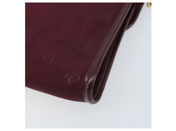 Borsa a Spalla con Catena Christian Dior Nylon Bordeaux Oro Auth ep13566 D'oro Bordò - vista 17