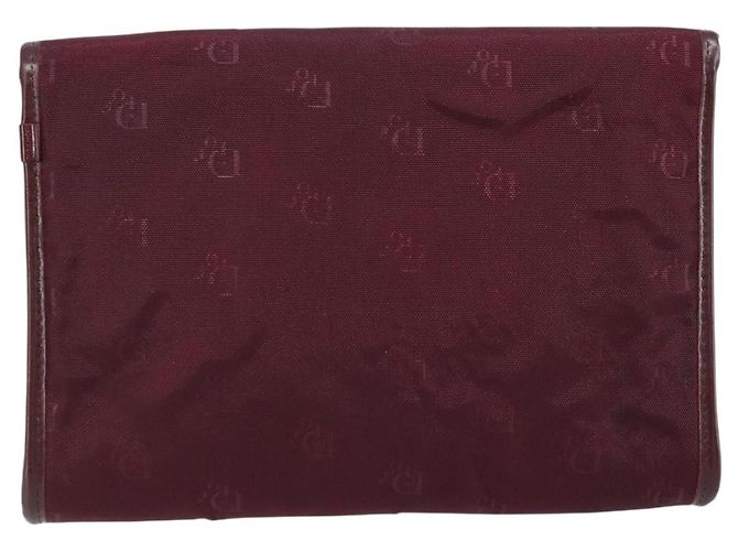 Borsa a Spalla con Catena Christian Dior Nylon Bordeaux Oro Auth ep13566 D'oro Bordò - vista 2