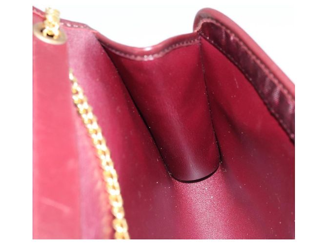 Borsa a Spalla con Catena Christian Dior Nylon Bordeaux Oro Auth ep13566 D'oro Bordò - vista 20