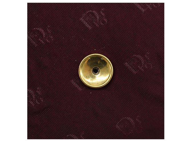 Borsa a Spalla con Catena Christian Dior Nylon Bordeaux Oro Auth ep13566 D'oro Bordò - vista 9