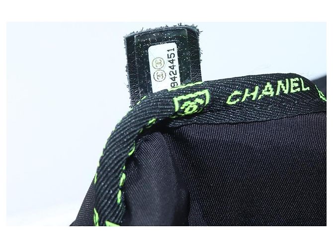 Borsa a spalla CHANEL Sports Line in nylon nero CC Auth BA9965 - vista 11