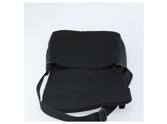 Borsa a spalla CHANEL Sports Line in nylon nero CC Auth BA9965 - vista 19