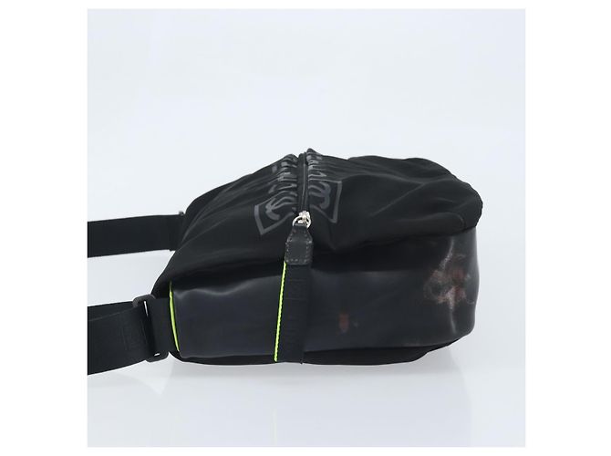 Borsa a spalla CHANEL Sports Line in nylon nero CC Auth BA9965 - vista 4