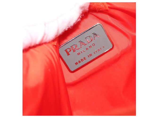 Borsa sportiva Prada in nylon arancione e argento autentica 172265 - vista 18