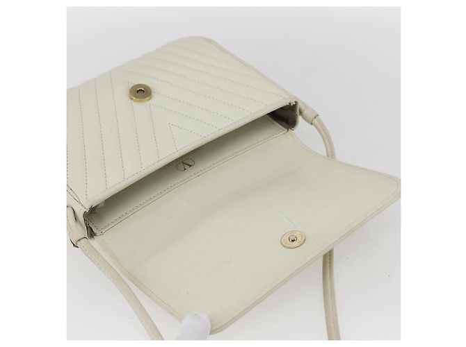 Valentino Borsa a Spalla in Pelle Bianca e Oro Auth 173552 Bianco D'oro - vista 10