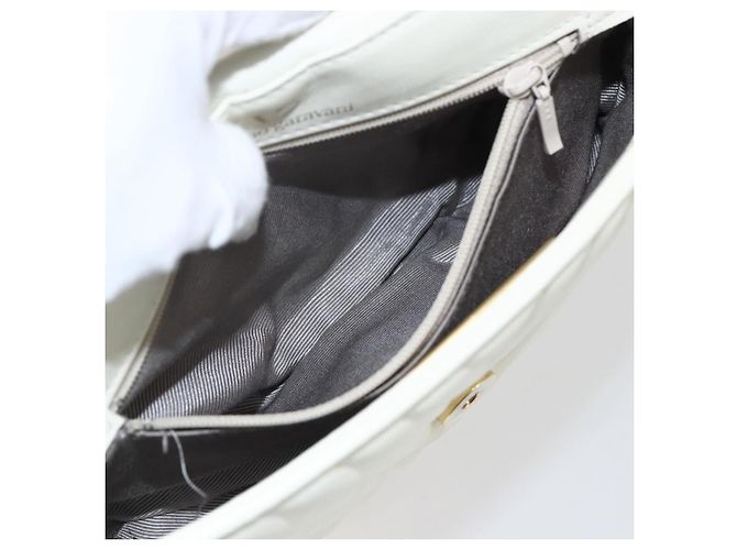 Valentino Borsa a Spalla in Pelle Bianca e Oro Auth 173552 Bianco D'oro - vista 12