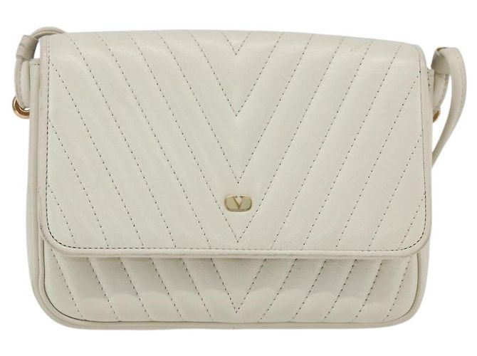 Valentino Borsa a Spalla in Pelle Bianca e Oro Auth 173552 Bianco D'oro - vista 13