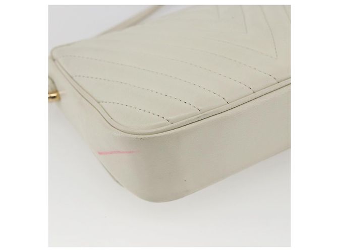 Valentino Borsa a Spalla in Pelle Bianca e Oro Auth 173552 Bianco D'oro - vista 16