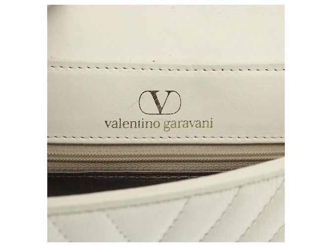 Valentino Borsa a Spalla in Pelle Bianca e Oro Auth 173552 Bianco D'oro - vista 17