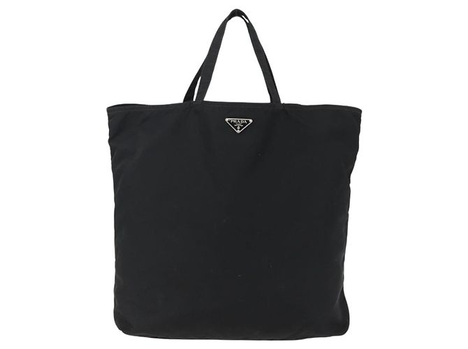 Prada Tote Bag aus schwarzem Nylon mit Silber authentisch 173530 - Ansicht 13