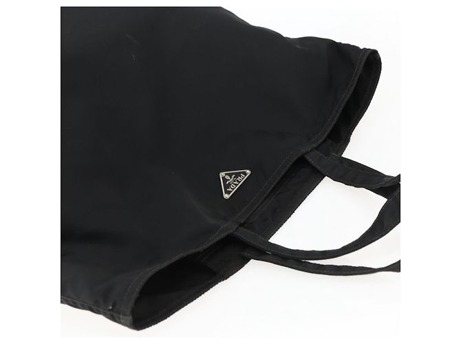Prada Tote Bag aus schwarzem Nylon mit Silber authentisch 173530 - Ansicht 6