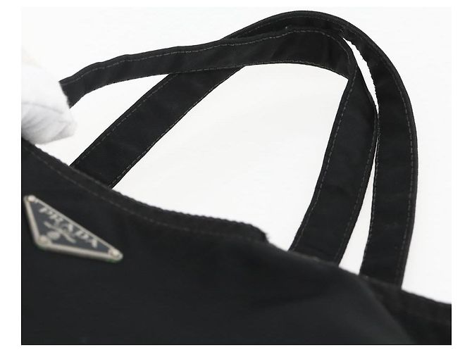 Prada Tote Bag aus schwarzem Nylon mit Silber authentisch 173530 - Ansicht 8