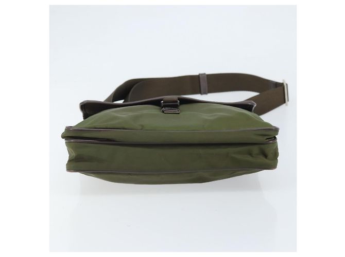 PRADA Schultertasche Nylon Khaki Silber Authentisch 172042 - Ansicht 5