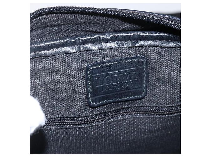Borsa a Spalla LOEWE in Tela Pelle Nera Oro Auth 173644 Nero D'oro - vista 18