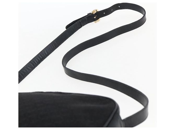Borsa a Spalla LOEWE in Tela Pelle Nera Oro Auth 173644 Nero D'oro - vista 8
