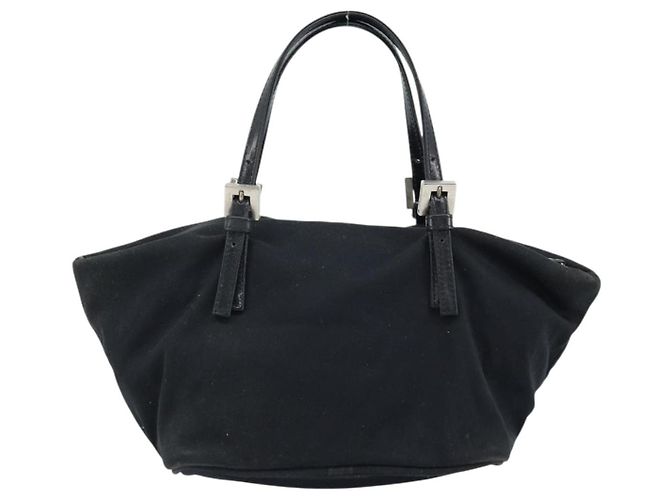FENDI Handtasche aus schwarzem Nylon mit Silber authentisch bs33538 - Ansicht 2