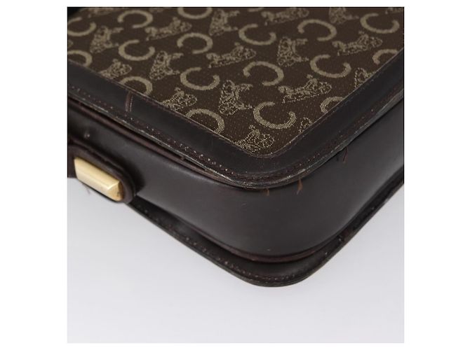 Céline Borsa a Spalla Celine C Sulky in Tela Marrone Oro Auth ep13505 D'oro - vista 16