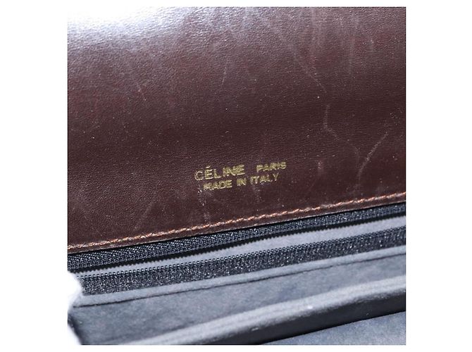 Céline Borsa a Spalla Celine C Sulky in Tela Marrone Oro Auth ep13505 D'oro - vista 19