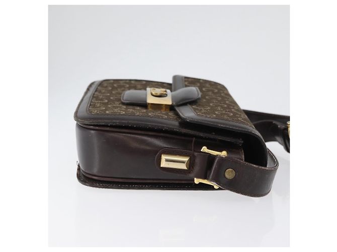 Céline Borsa a Spalla Celine C Sulky in Tela Marrone Oro Auth ep13505 D'oro - vista 3