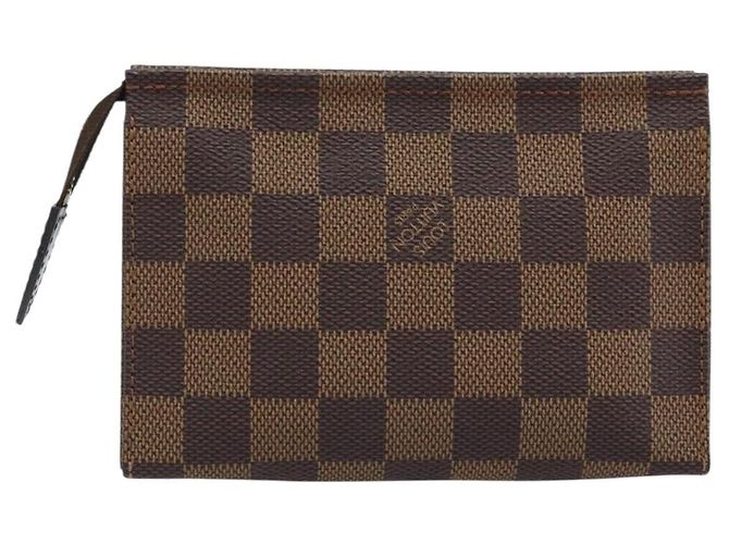 LOUIS VUITTON Poche Toilette 15 Damier Ebene N47548 Auth LV 172588V - vista 2