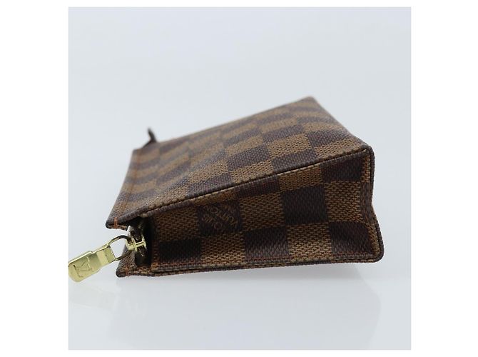 LOUIS VUITTON Poche Toilette 15 Damier Ebene N47548 Auth LV 172588V - vista 4