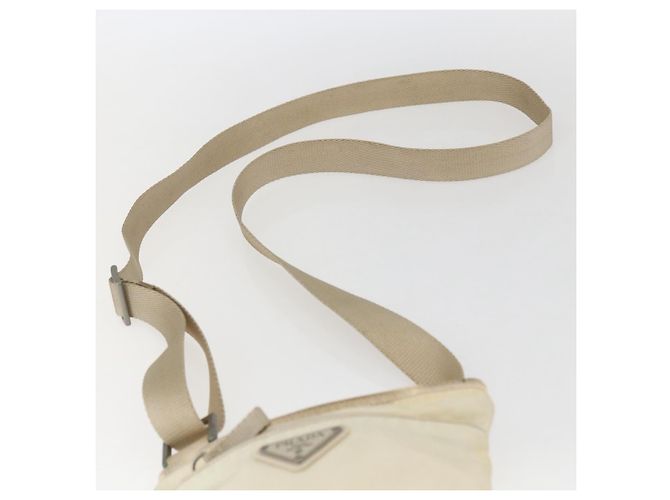 Borsa a Spalla PRADA Nylon Avorio Argento Autentica LNZ256 Crudo - vista 14
