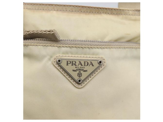 Borsa a Spalla PRADA Nylon Avorio Argento Autentica LNZ256 Crudo - vista 18