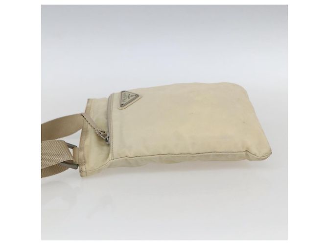 Borsa a Spalla PRADA Nylon Avorio Argento Autentica LNZ256 Crudo - vista 3