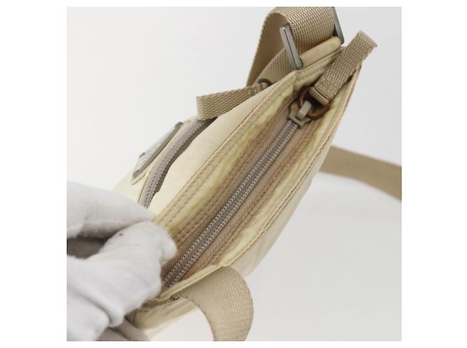 Borsa a Spalla PRADA Nylon Avorio Argento Autentica LNZ256 Crudo - vista 6