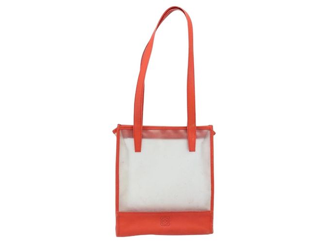LOEWE Borsa Tote Anagramma Vinile Trasparente Rossa Auth ka2475 Rosso - vista 13