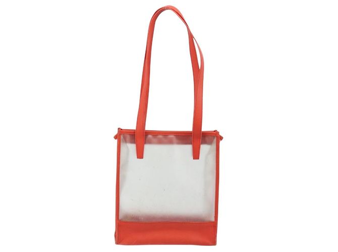 LOEWE Borsa Tote Anagramma Vinile Trasparente Rossa Auth ka2475 Rosso - vista 2