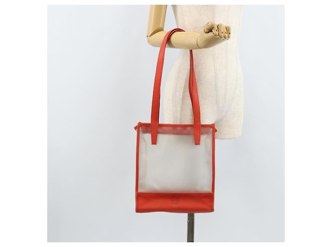 LOEWE Borsa Tote Anagramma Vinile Trasparente Rossa Auth ka2475 Rosso - vista 21