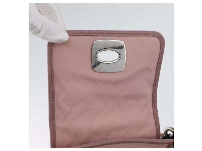 Borsa Canage in nylon rosa argento Christian Dior Auth 170948 - vista 10