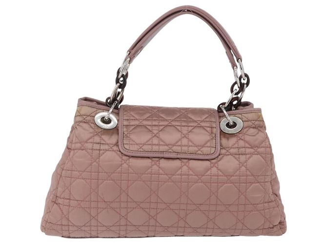 Borsa Canage in nylon rosa argento Christian Dior Auth 170948 - vista 2