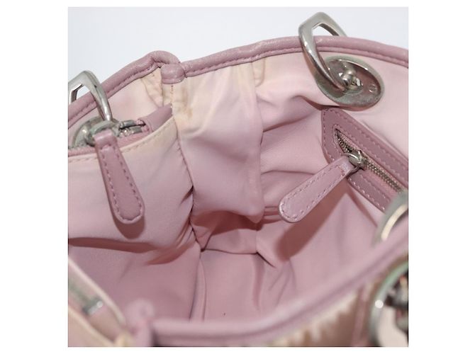 Borsa Canage in nylon rosa argento Christian Dior Auth 170948 - vista 21