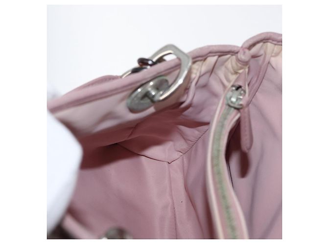 Borsa Canage in nylon rosa argento Christian Dior Auth 170948 - vista 23