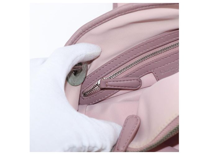 Borsa Canage in nylon rosa argento Christian Dior Auth 170948 - vista 25