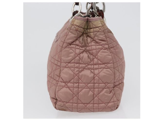 Borsa Canage in nylon rosa argento Christian Dior Auth 170948 - vista 4