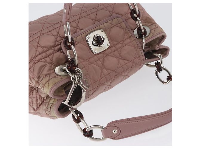 Borsa Canage in nylon rosa argento Christian Dior Auth 170948 - vista 6