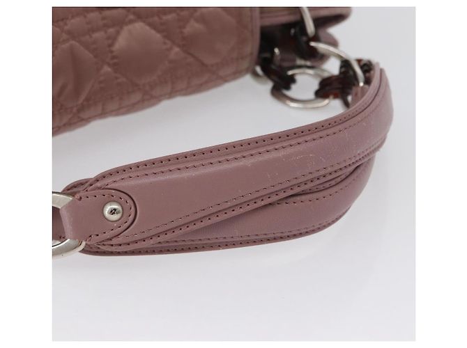 Borsa Canage in nylon rosa argento Christian Dior Auth 170948 - vista 7