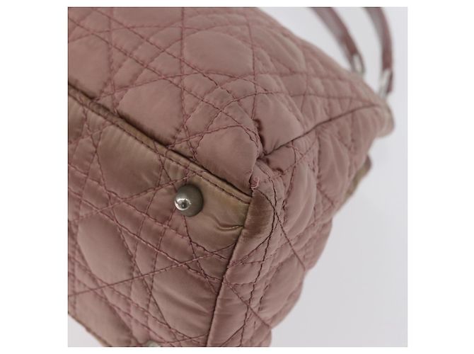 Borsa Canage in nylon rosa argento Christian Dior Auth 170948 - vista 9