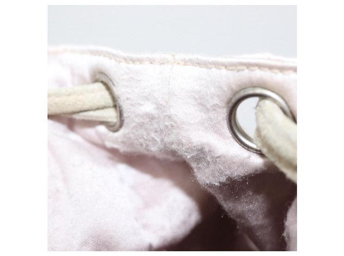 CHANEL Rucksack Satin Weiß Silber CC Auth bs33422 - Ansicht 11