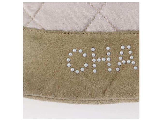 CHANEL Rucksack Satin Weiß Silber CC Auth bs33422 - Ansicht 20