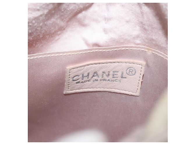 CHANEL Rucksack Satin Weiß Silber CC Auth bs33422 - Ansicht 22