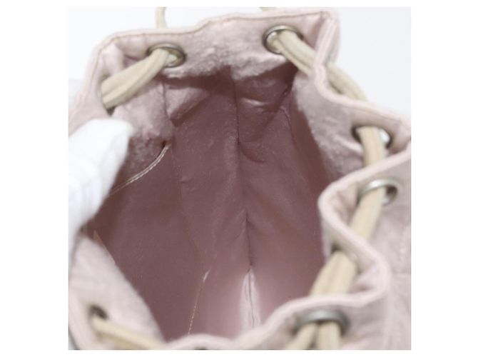 CHANEL Rucksack Satin Weiß Silber CC Auth bs33422 - Ansicht 24
